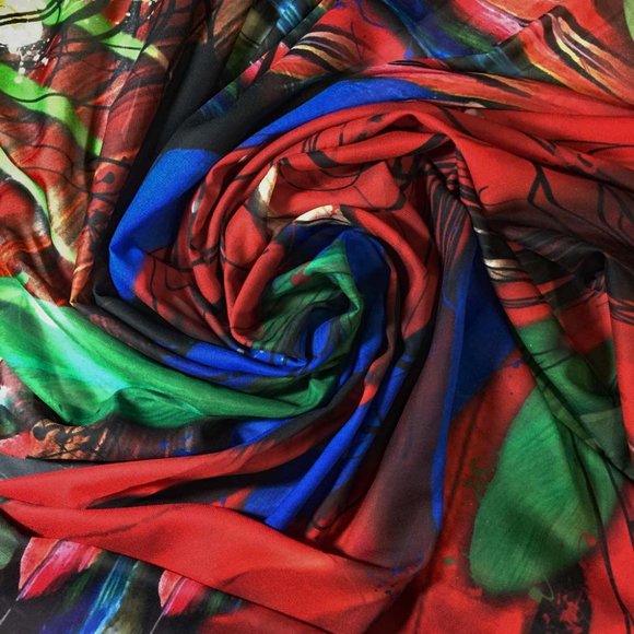 Scarlet Macaw Wings Redbird of Paradise Long Scarf Shawl - Picture 12 of 13